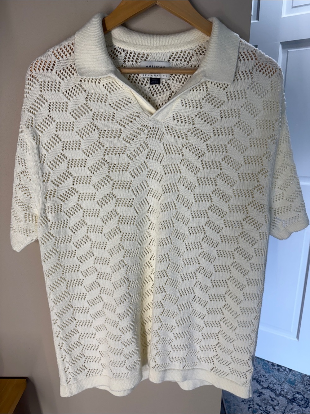 American Eagle open knit sweater polo